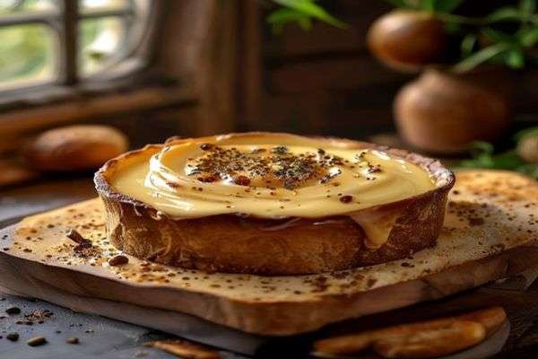 Bread soaking in cardamom custard
