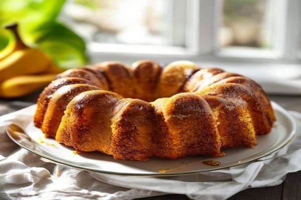 Brown butter banana bundt cake
