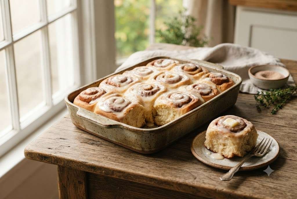 Overnight cinnamon rolls with glaze