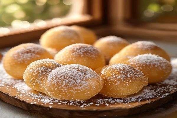 Dough balls rolled in spiced sugar