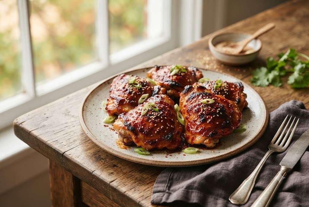Gochujang glazed chicken thighs