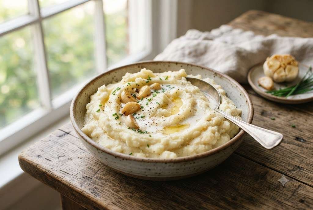 Roasted garlic mashed potatoes