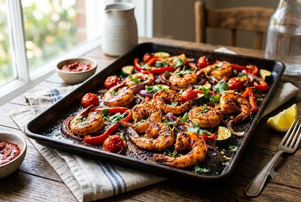 Harissa Sheet-Pan Shrimp