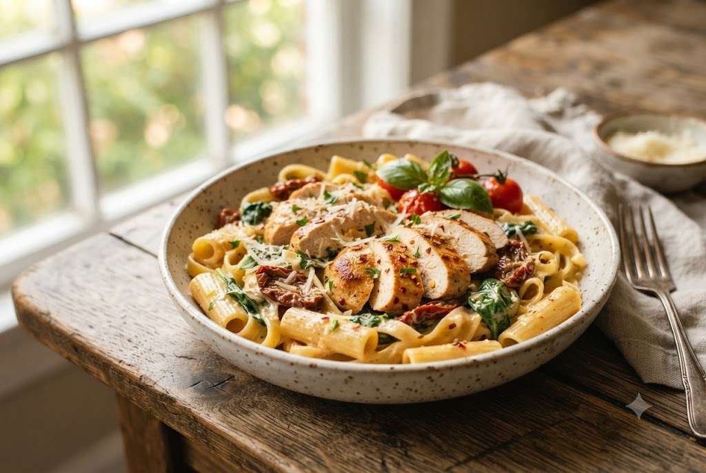 Creamy Tuscan chicken pasta